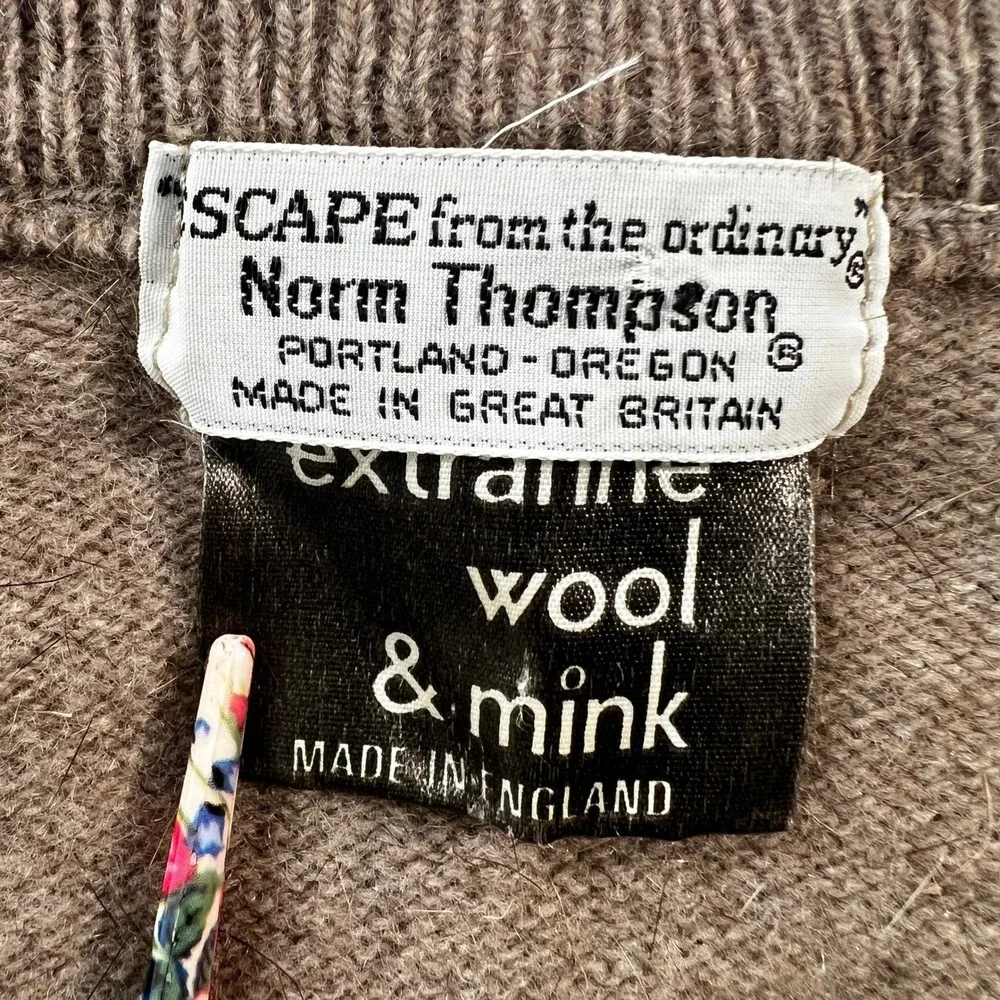 Vintage‎ Norm Thompson Wool & Mink Sweater Made in Great Britain Size 42 (M/L)